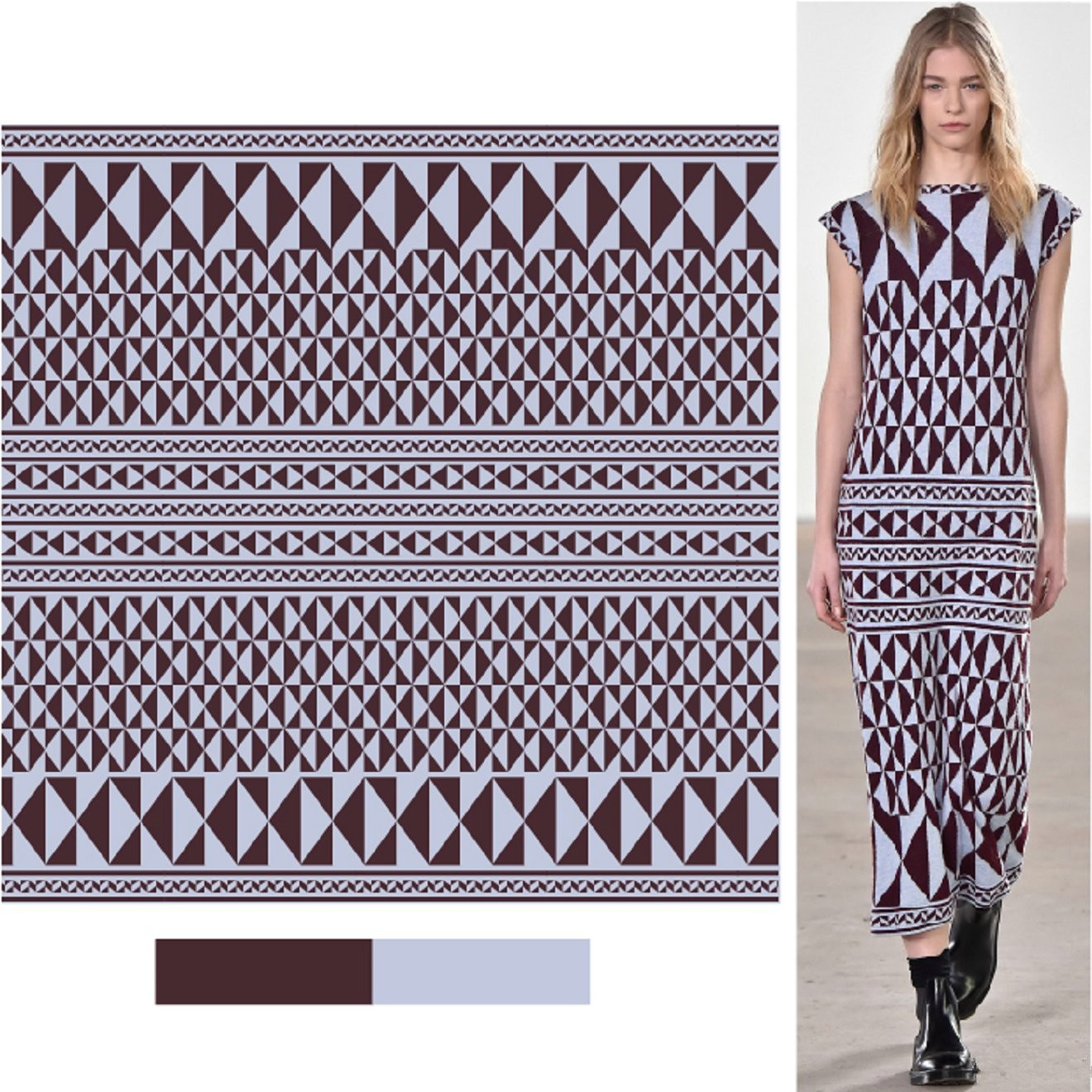 秀场系列服装配色效果图,彩色印花时尚秀图片高清