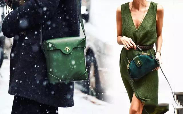 这款复古文艺包包,小众高级感复古包包绿色