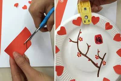 一次性纸盘梅兰竹菊,幼儿纸盘手工梅兰竹菊