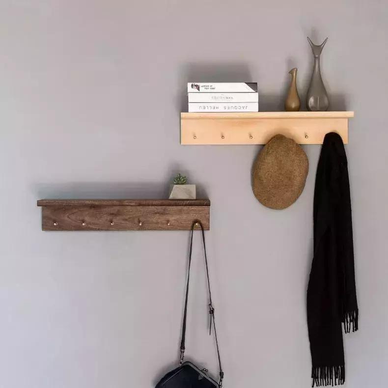 实木衣帽架摆放效果图,实木家用落地式衣帽架超强收纳