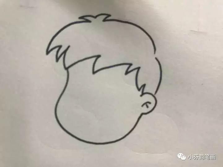 简笔画教程小男孩侧面画,男孩侧面简笔画