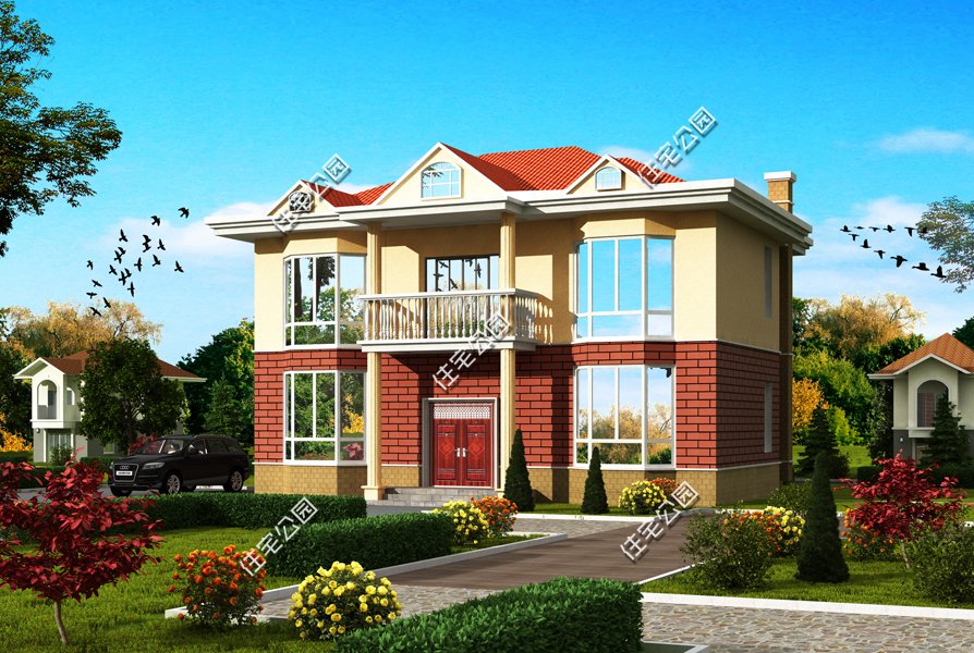 11x8米二层农村小别墅另带柴火房,农村自建房二层小别墅需要多少砖