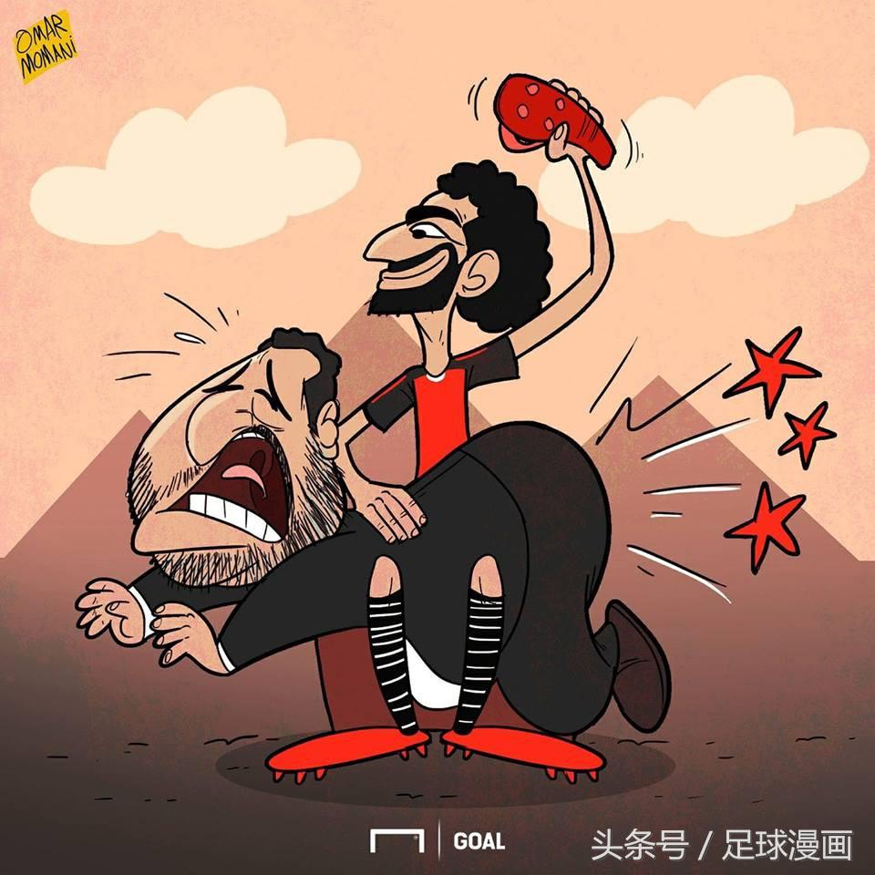 足球漫画:大家好,给大家介绍一下,这是埃及真领袖萨拉赫