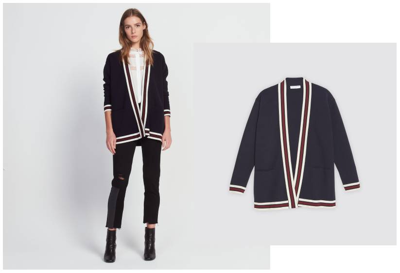 驼色条纹毛衫搭配,条纹长袖毛衣怎么穿