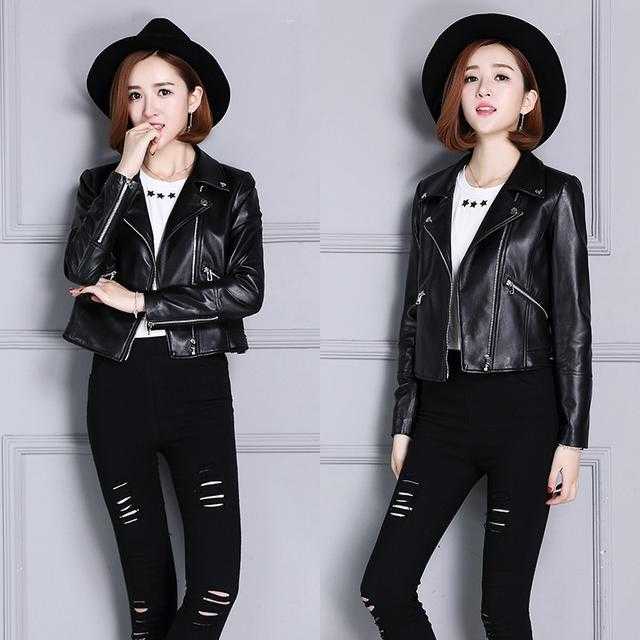 机车皮衣夹克修身版,夹克式修身外套百搭显瘦皮衣
