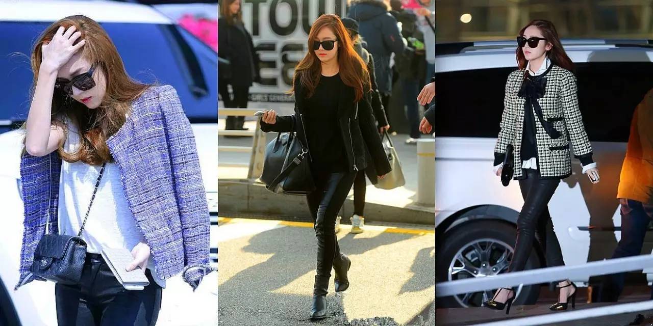 韩国郑氏姐妹,jessicakrystal郑氏姐妹机场look