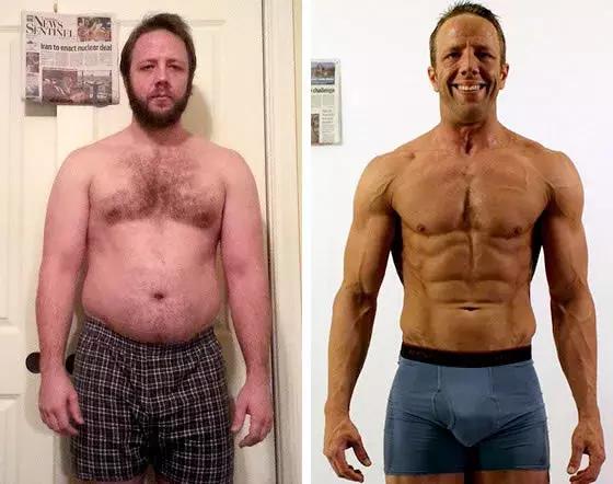 健美运动员停止健身一年后的样子,健美运动员减脂前后对比照