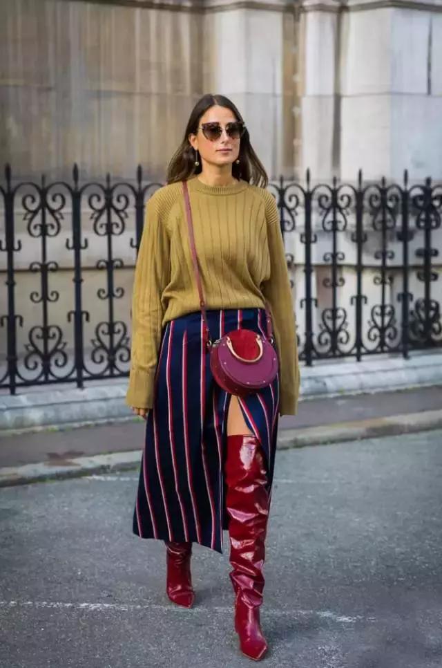 靴子长筒靴过膝搭配,过膝超长靴子穿搭