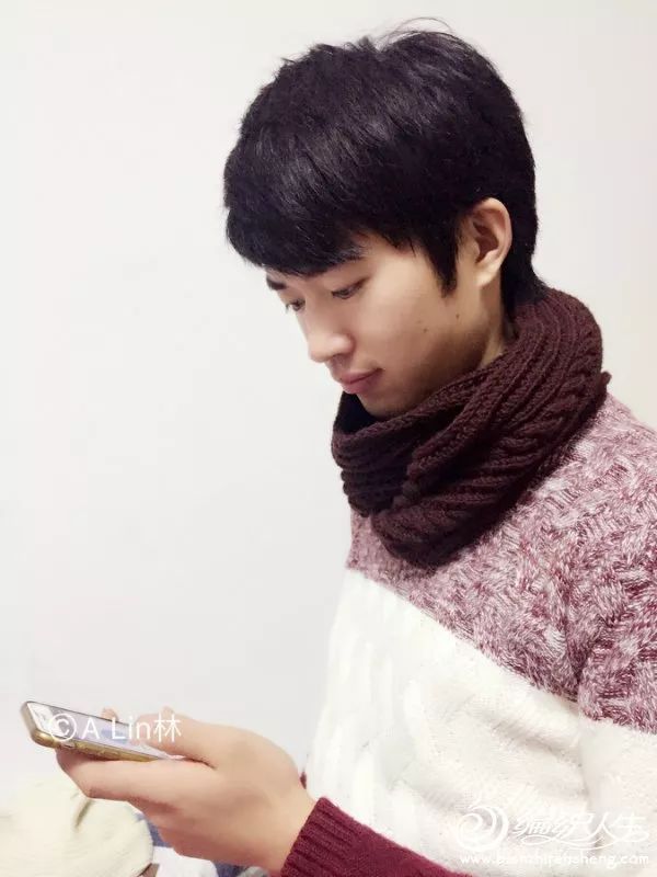 棒针圆围脖的编织教程,棒针男女同款连帽围脖教程上集