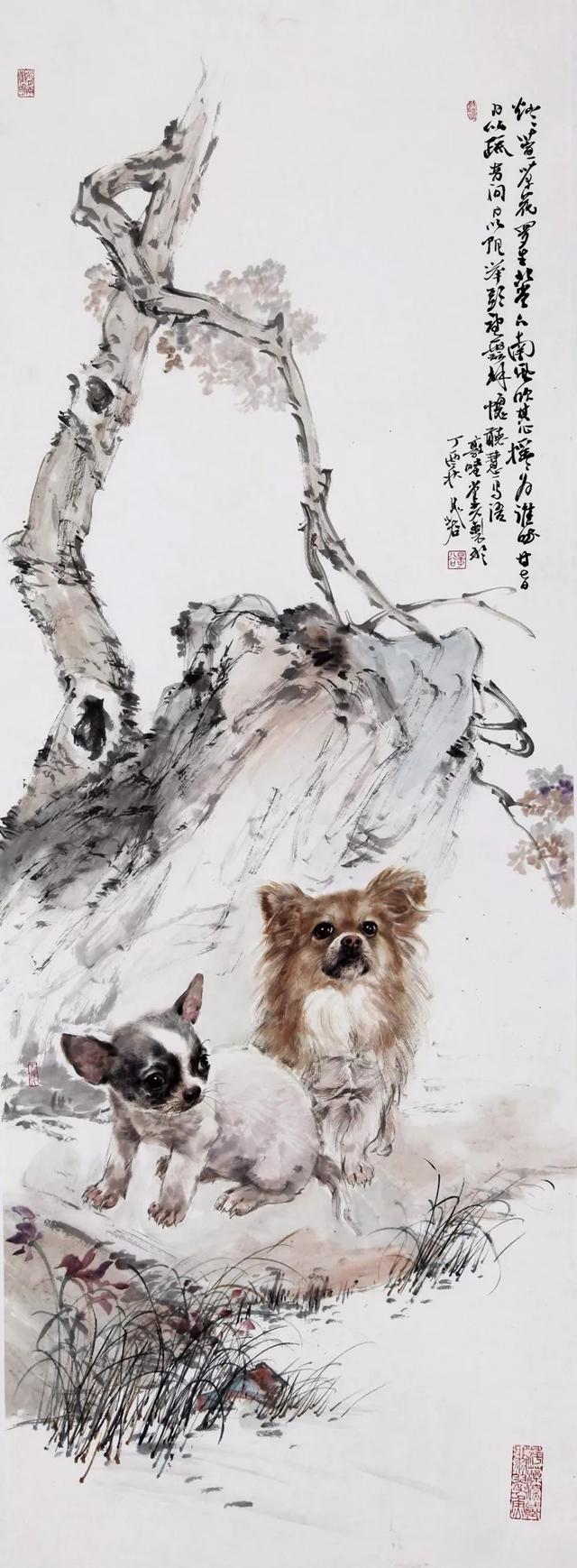 画十二生肖里的狗,晁谷画猫