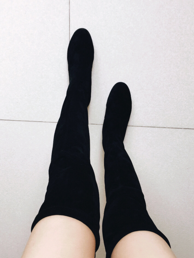 过膝长靴防掉筒最有用的办法,过膝长靴加绒女款爆款不掉筒