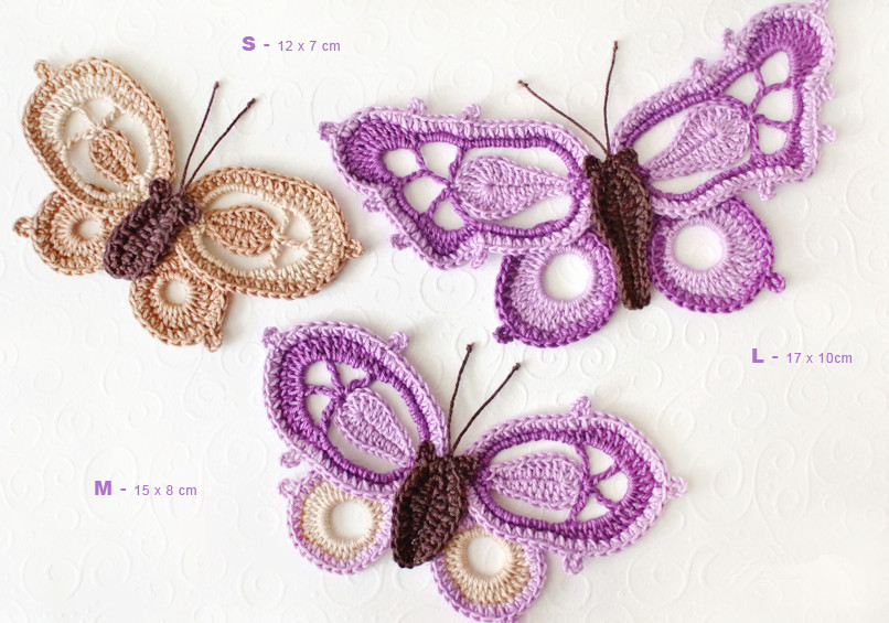 蝴蝶耳环项链的钩编教程,蝴蝶帽子的钩编方法第一部分