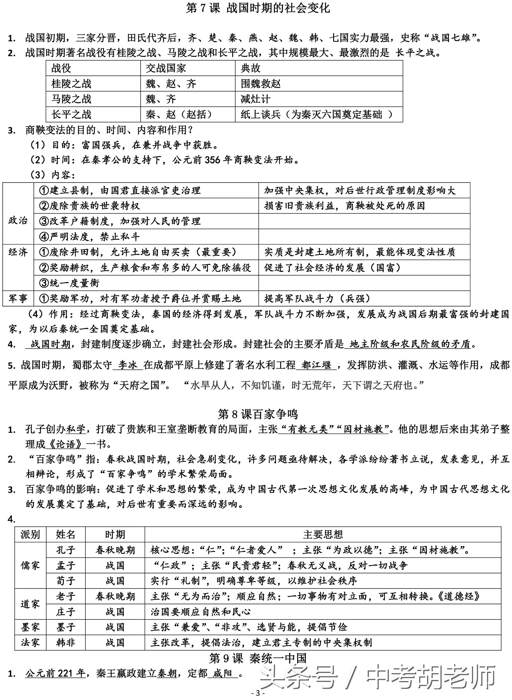 人教版历史七年级上册期末知识点,部编人教版历史七年级上册知识点