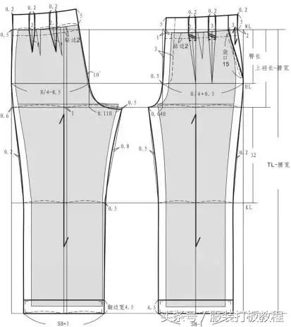 红升服装男式裤子的裁剪视频,大海服装男式直筒裤子裁剪方法