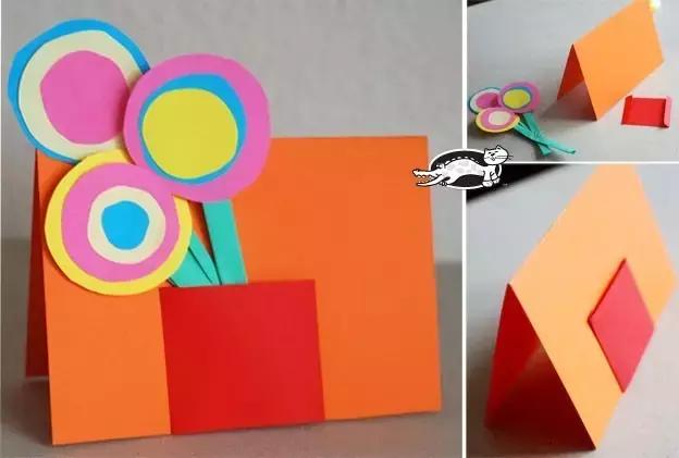 幼儿简易心形立体贺卡,简单小的立体贺卡