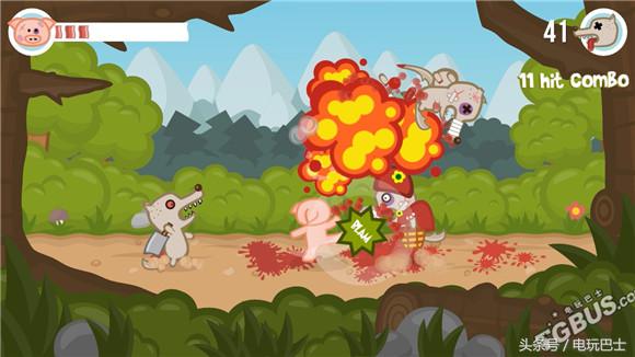 免费格斗游戏《IronSnout》莫西干头扛把子小猪对战狼群