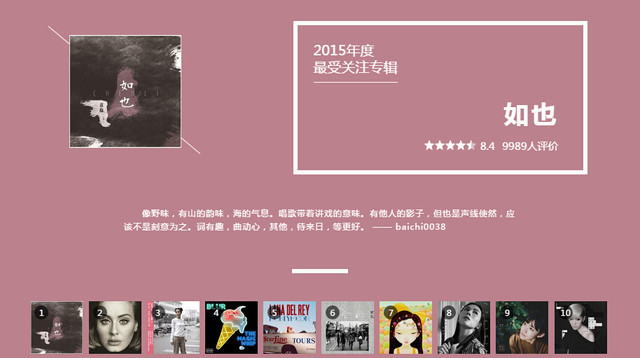 2015年的音乐推荐,2015音乐top10