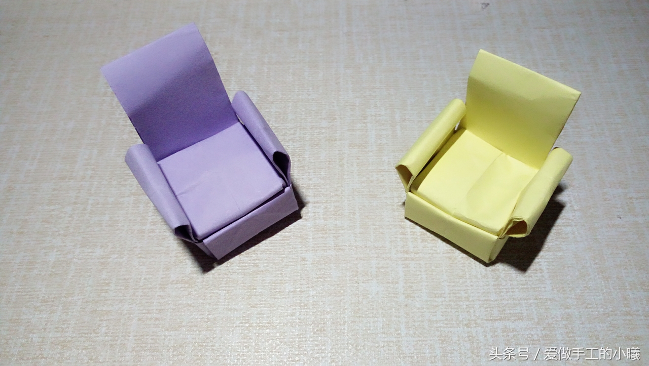 家具手工折纸沙发,芭比单人沙发折纸