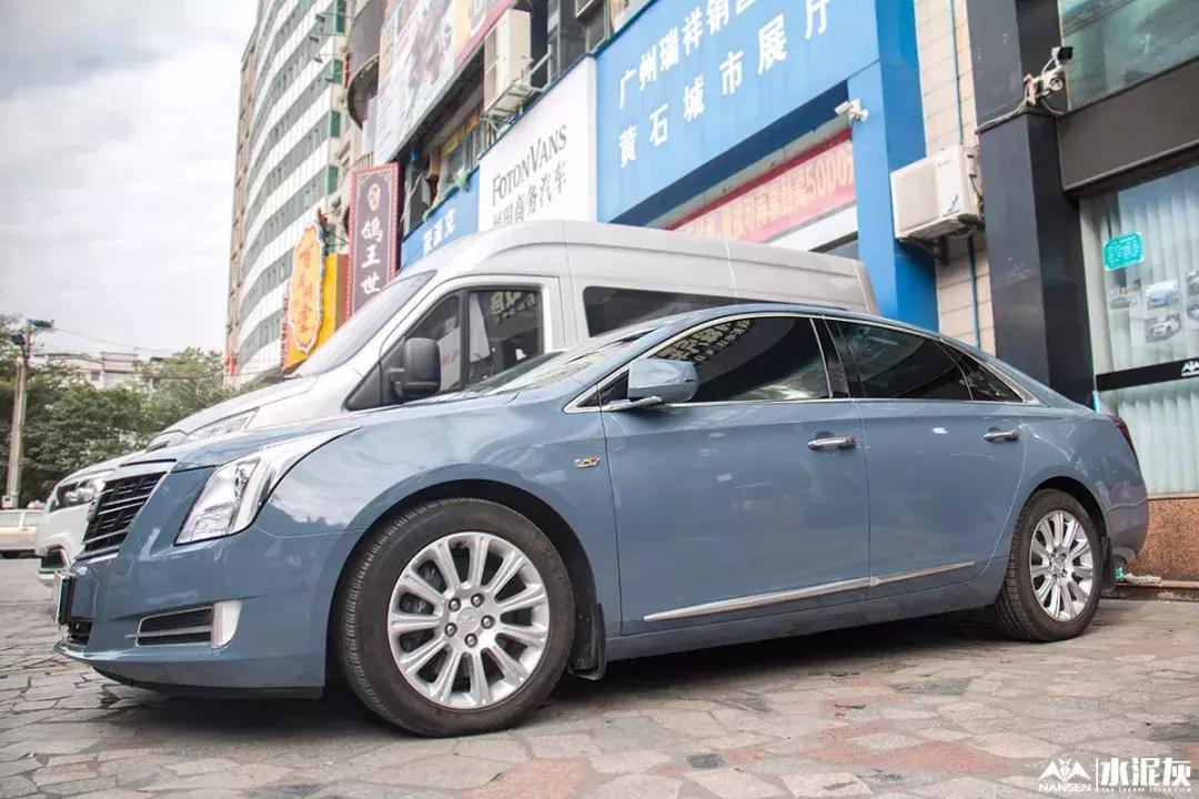 凯迪拉克xts车身改色贴膜水泥灰,凯迪拉克xts梦幻火山灰改色