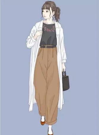 18套值得借鉴的的日常手绘穿搭,跟着手绘漫画学穿搭