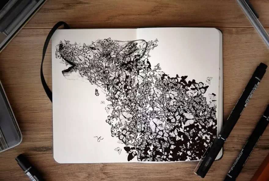 一支樱花针管笔就可以画出一幅惊世作品，厉害了我的哥