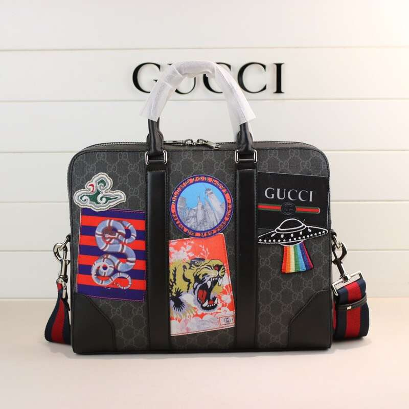 gucci公文包帆布的好还是皮的好,gucci古驰男士印花手提包