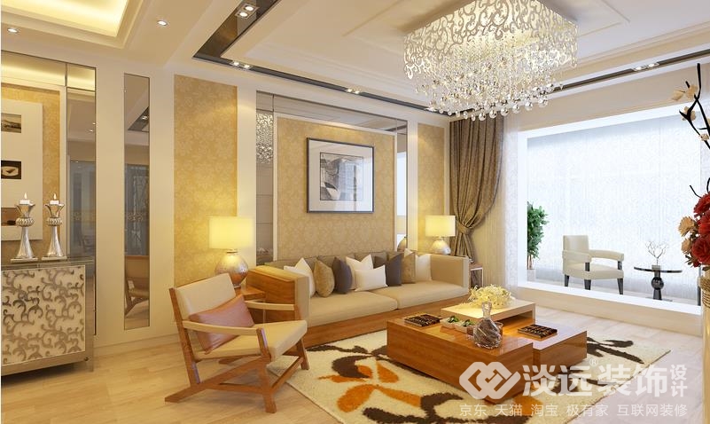 淡远设计师谷崇业鞍山颐和城现代风格（主材柏丽壹號瓷砖卫浴）