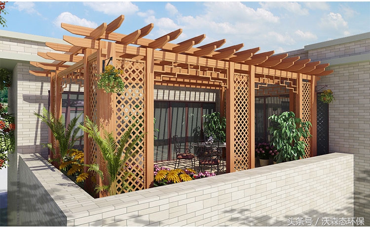 阳台多层花架轻奢风格,阳台精致葡萄架