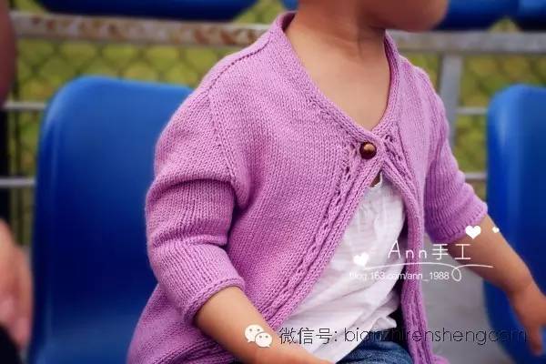 彩虹色针织女童开衫教程,春天宝宝开衫教程