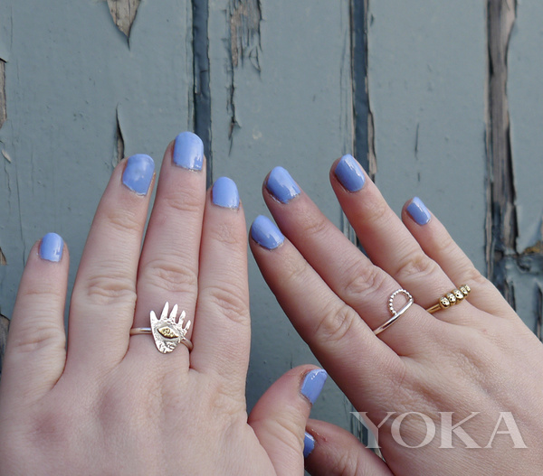 ins上最火的戒指叠戴方法,素圈粗戒指叠搭戴法