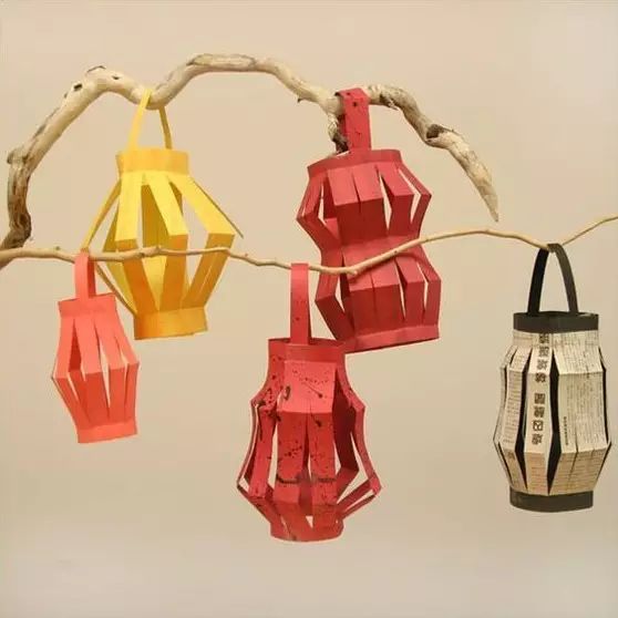 元宵节纸艺小灯笼手工制作教程,幼儿园最简单手工元宵大灯笼