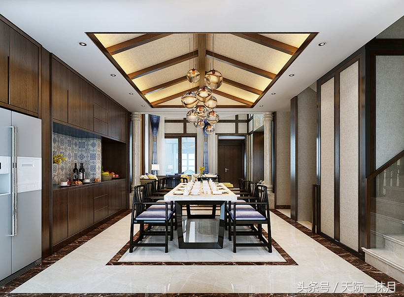 漫山香墅135平样板间,禅意中式别墅装修设计