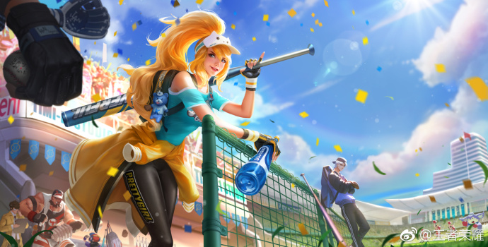 花木兰棒球皮肤海报,王者荣耀花木兰新皮肤海报