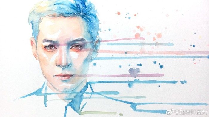 王源手绘画大神,王源水彩手绘图片