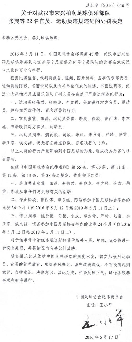 禹唐DAILY|足协正式取消武汉宏兴注册资格，8人被终身禁“足”！曝恒大是米兰买主之一！