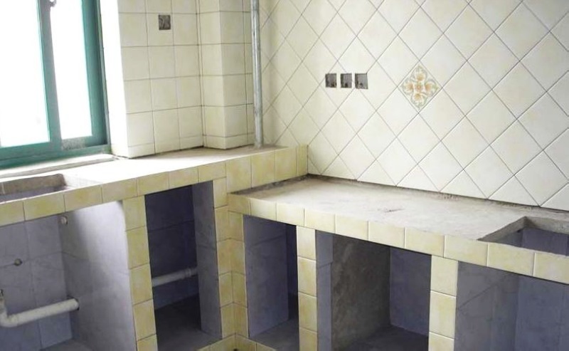 砖砌橱柜不做柜门怎么做才美观,砖砌橱柜如何免拉手