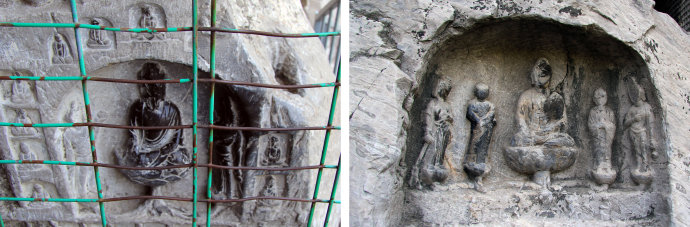 典型的净土宗“西方三圣”造像石窟。