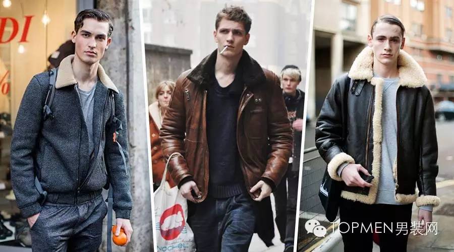 复古保暖夹克,belstaff剪羊毛飞行员夹克