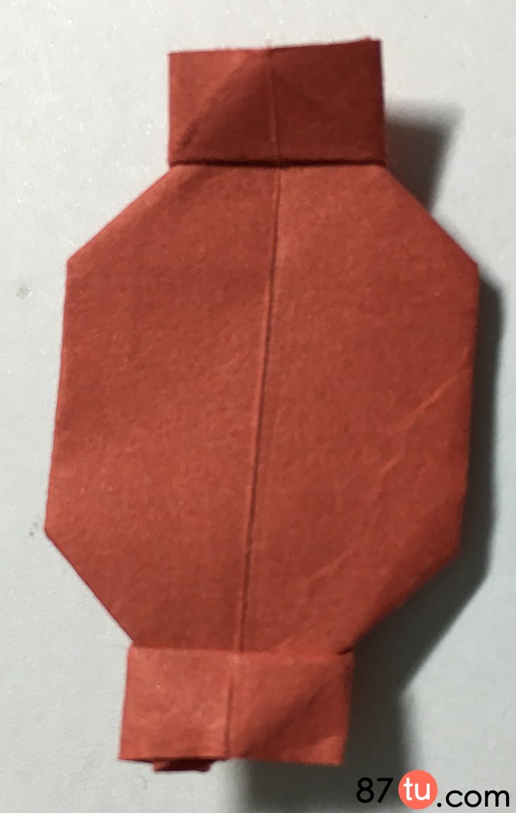 小灯笼折纸教程超简单,用红色折纸和黄色折纸做灯笼