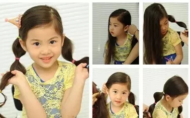怎么给小女孩扎辫子简单教程,给孩子扎辫子慢教程简单