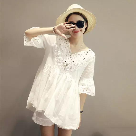 蕾丝小众高级感小衫夏,高品质蕾丝衫时尚百搭