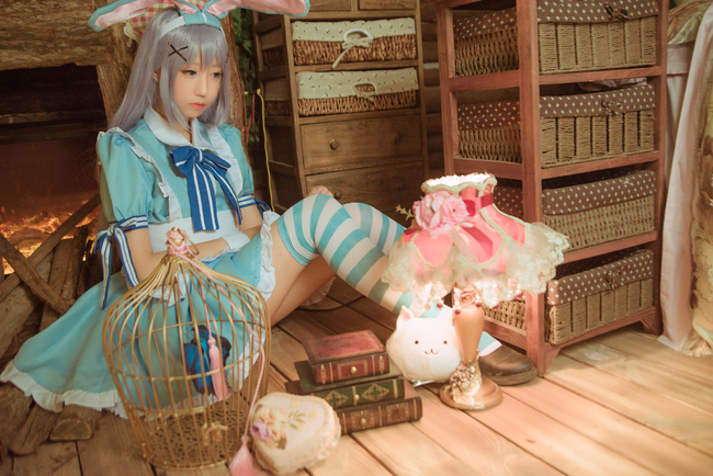 香风智乃cos假发造型过程,香风智乃cos正片户外