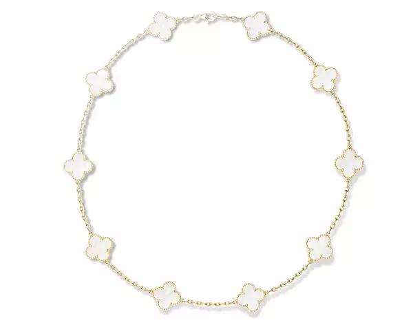 vca四叶草带钻项链系列,vca梵克雅宝四叶草项链