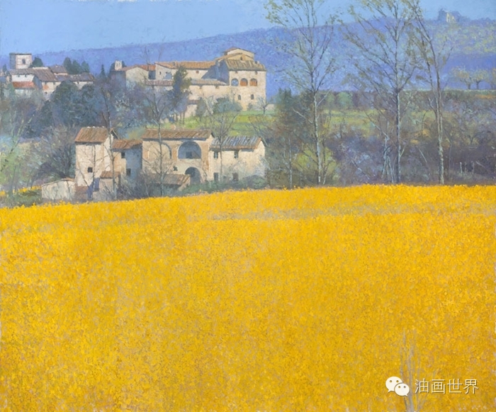 禅意山水意境油画,浓郁诗意的风景油画