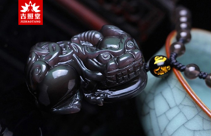黑曜石貔貅吊坠佩戴讲究,黑曜石貔貅手串
