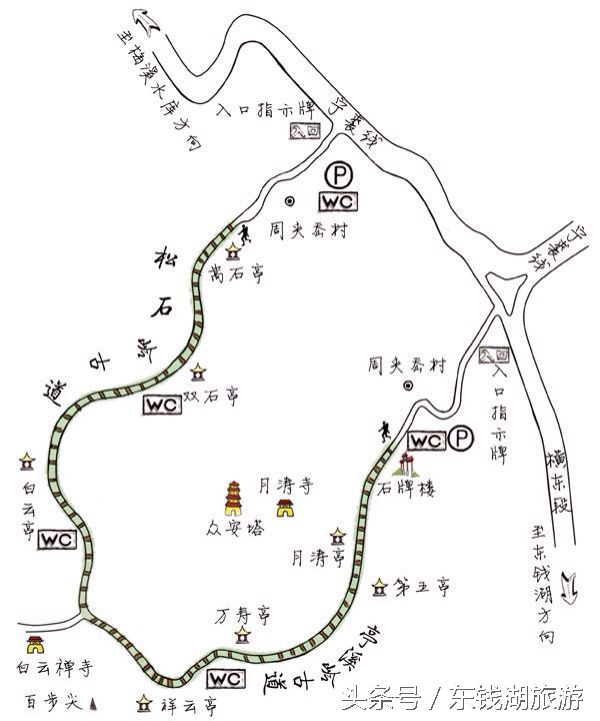 东钱湖旅游攻略徒步路线图,东钱湖古道徒步