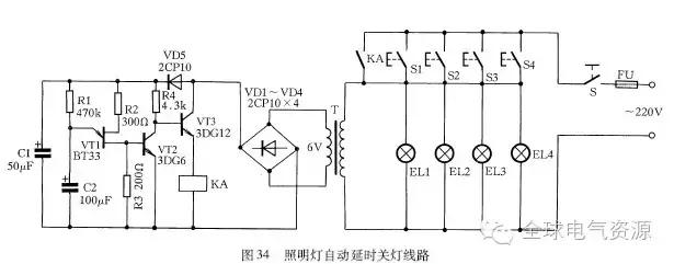 各种灯具线路接线图,单个灯具接线示意图