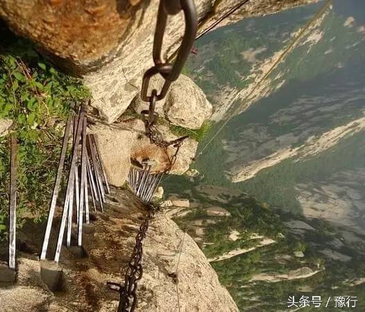 华山长空栈道腿软集锦,华山最刺激的台阶
