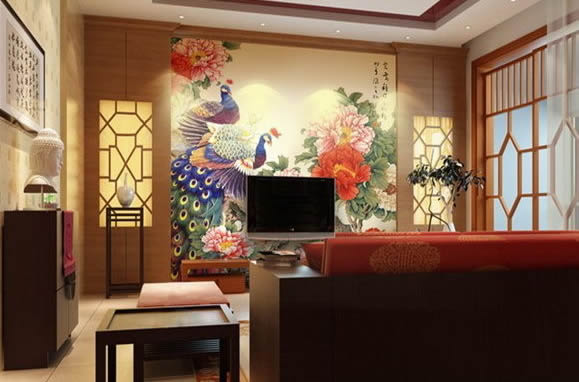 中式风格电视背景墙和沙发背景墙,好看的电视背景墙图