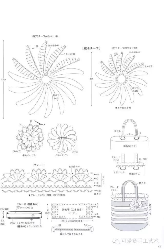 蛋糕草莓包包钩针编织图解,单肩斜挎钩针包包图解大全